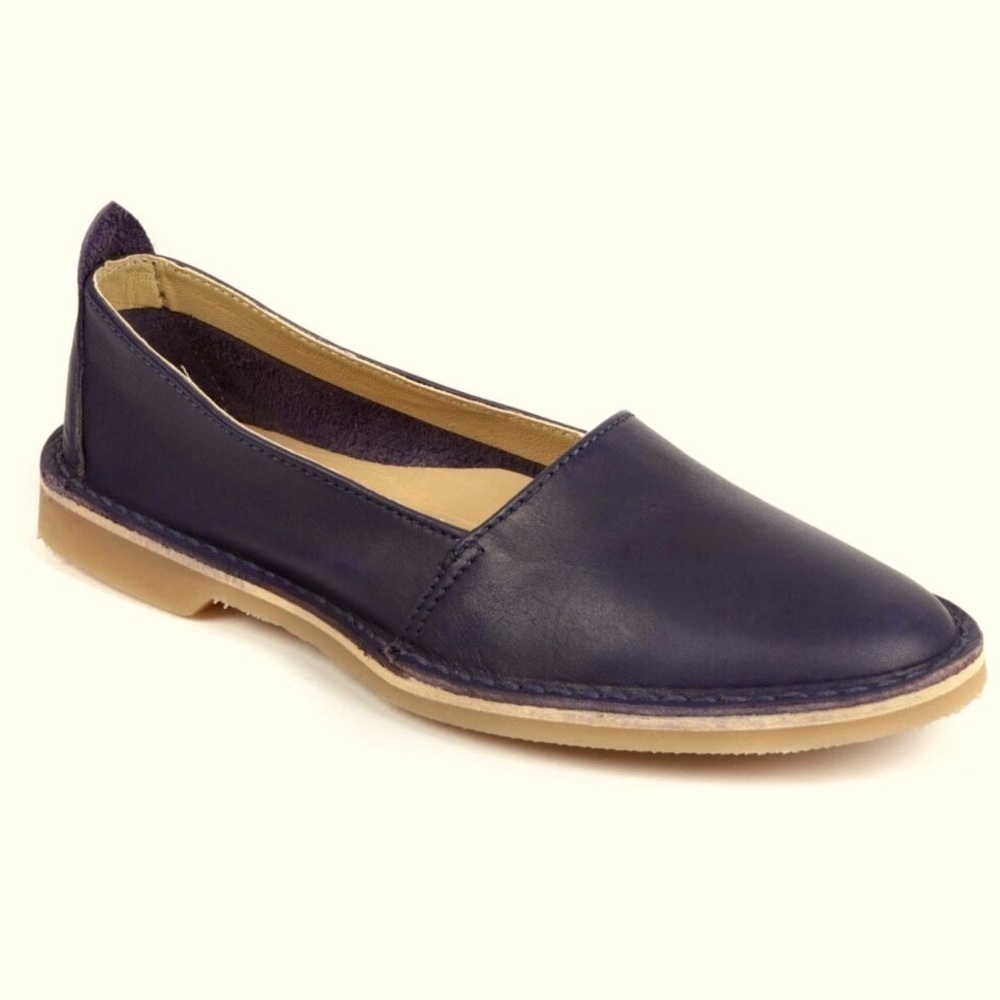 Redemption Handmade Black Leather Slip On Shoes Size M5/W8/EU38